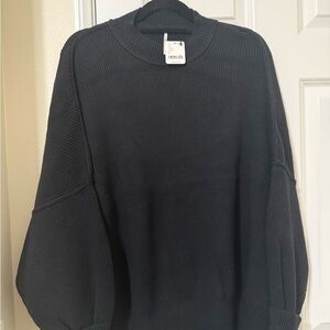 Free People Black Crew Neck Sweater